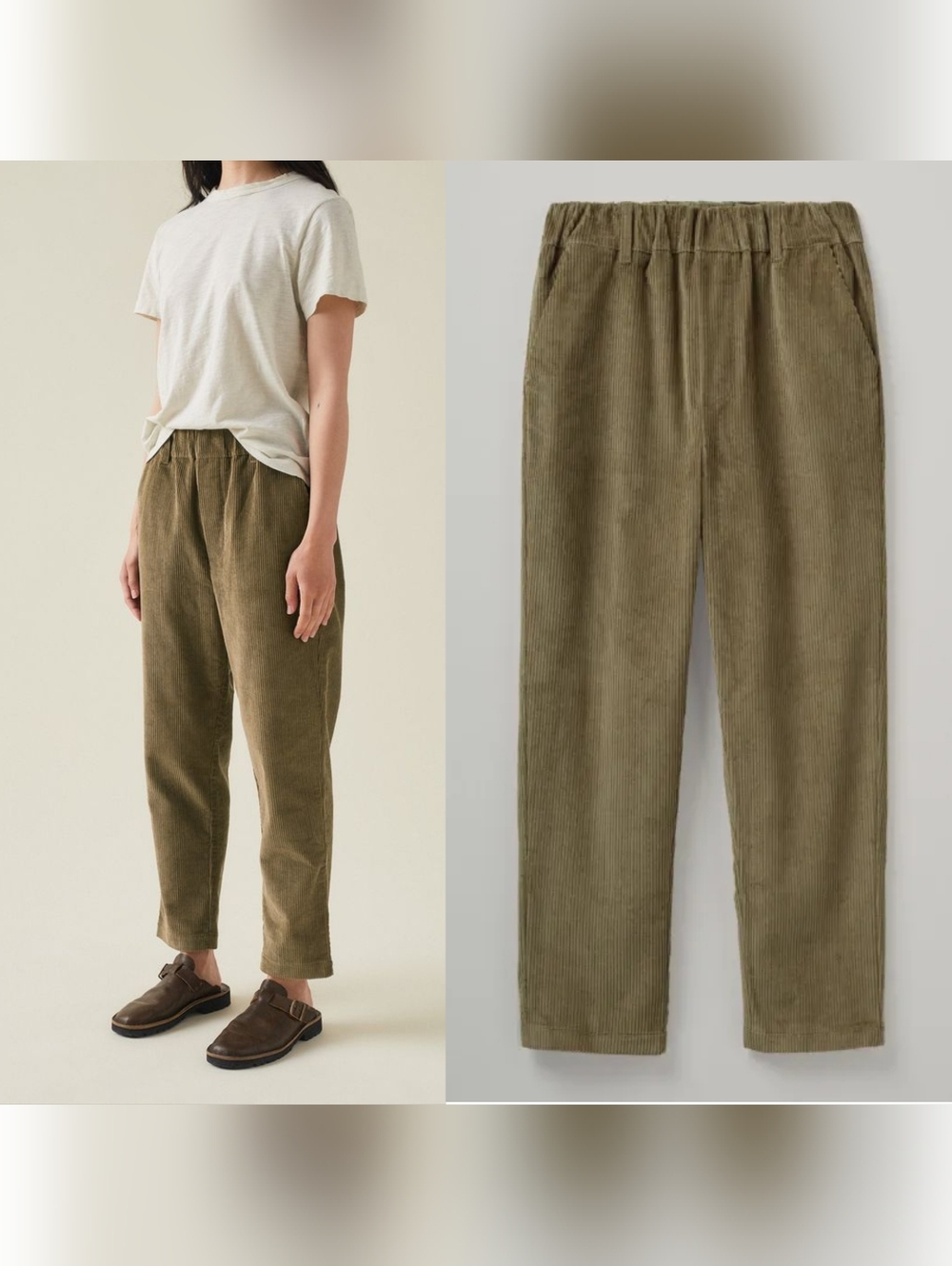 TOAST Gabi Organic Cord Pull On Trousers